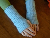 Betz White Recycled Smocked Wrist Warmers